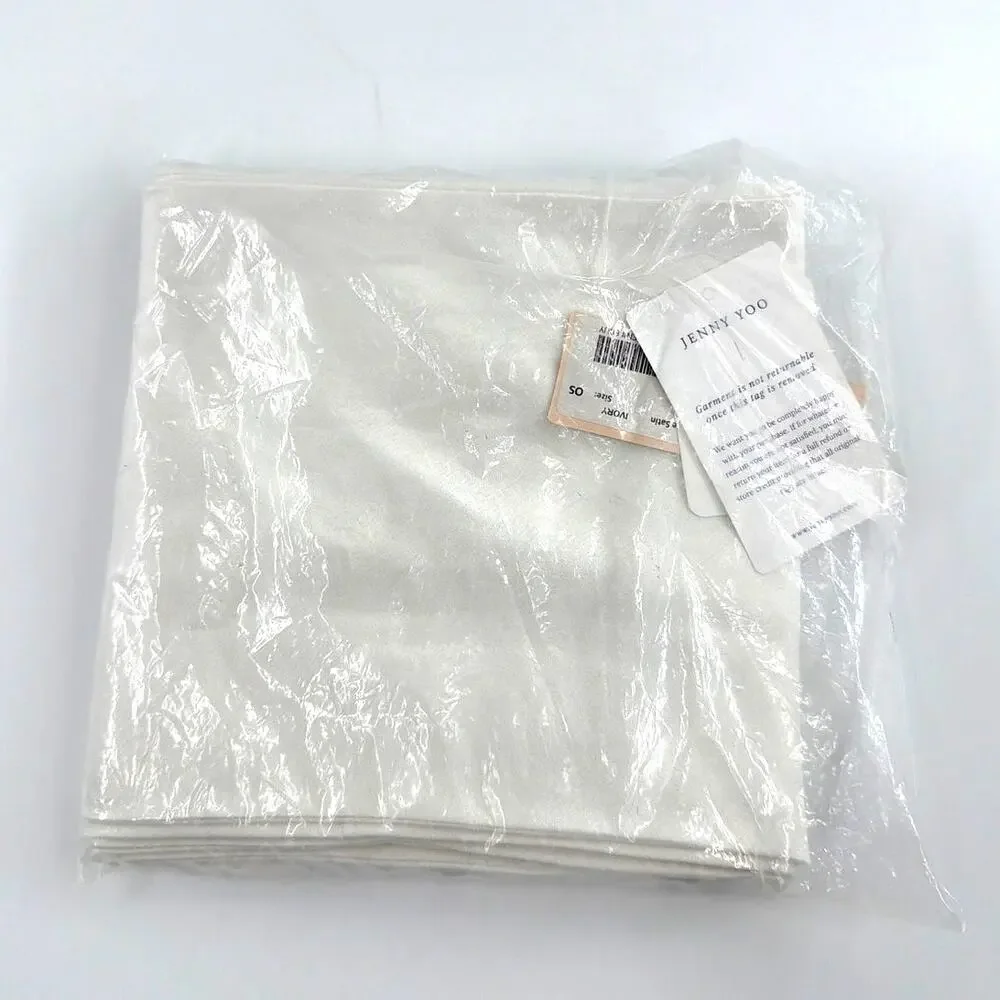 Jenny Yoo Ivory Satin Bridal Scarf One Size